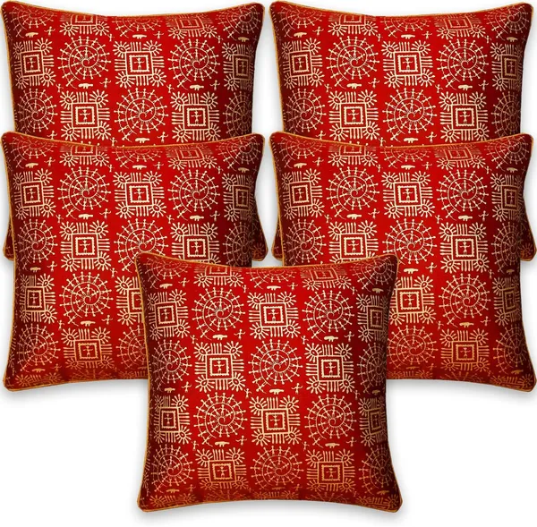 Stuff_N'_Fluff_Dupion_Silk_Cushions_Cover_(40_Cm*40_Cm,_Pack_Of_5,_Maroon)