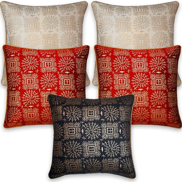 Stuff_N'_Fluff_Dupion_Silk_Cushions_Cover_(40_Cm*40_Cm,_Pack_Of_5,_Black,_Maroon,_Beige)
