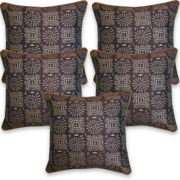 Stuff_N'_Fluff_Dupion_Silk_Cushions_Cover_(40_Cm*40_Cm,_Pack_Of_5,_Brown)