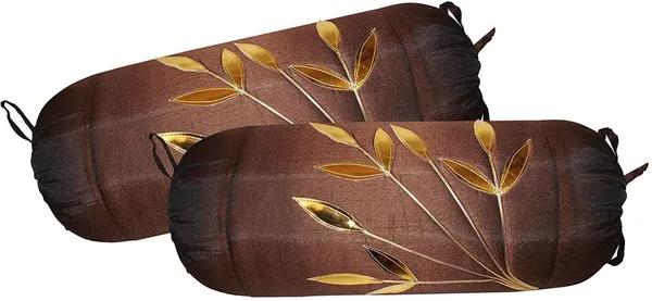 Stuff_N'_Fluff_Dupion_Silk_Bolsters_Cover_(40_Cm*70_Cm,_Pack_Of_2,_Brown)