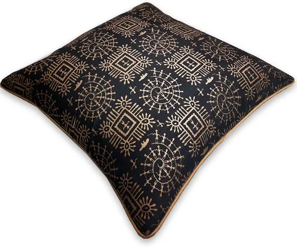 Stuff_N'_Fluff_Dupion_Silk_Cushions_Cover_(40_Cm*40_Cm,_Pack_Of_5,_Black,_Gold)