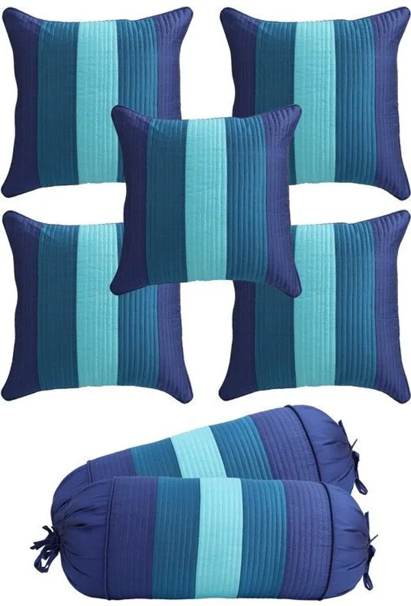 Stuff_N'_Fluff_Dupion_Silk_Cushions_&_Bolsters_Cover_(40_Cm*77.5_Cm,_Pack_Of_7,_Dark_Blue,_Light_Blue,_Blue)