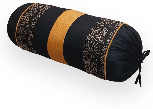 Stuff_N'_Fluff_Dupion_Silk_Bolsters_Cover_(40_Cm*75_Cm,_Pack_Of_2,_Black)