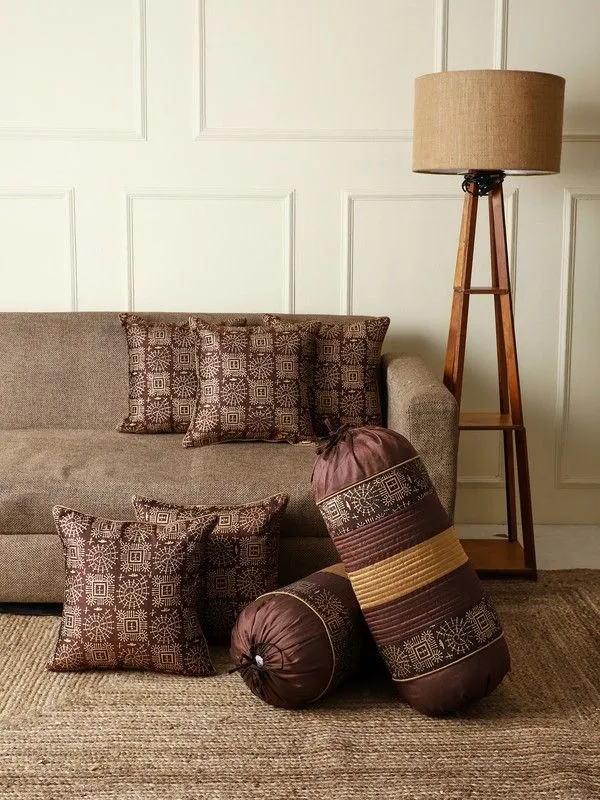 Stuff_N'_Fluff_Dupion_Silk_Cushions_&_Bolsters_Cover_(40_Cm*75_Cm,_Pack_Of_7,_Brown)