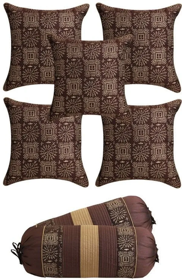Stuff_N'_Fluff_Dupion_Silk_Cushions_&_Bolsters_Cover_(40_Cm*75_Cm,_Pack_Of_7,_Brown)