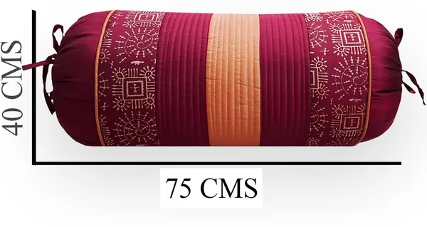 Stuff_N'_Fluff_Dupion_Silk_Bolsters_Cover_(40_Cm*75_Cm,_Pack_Of_2,_Maroon)