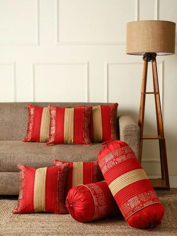 Stuff_N'_Fluff_Dupion_Silk_Cushions_&_Bolsters_Cover_(40_Cm*75_Cm,_Pack_Of_7,_Red)