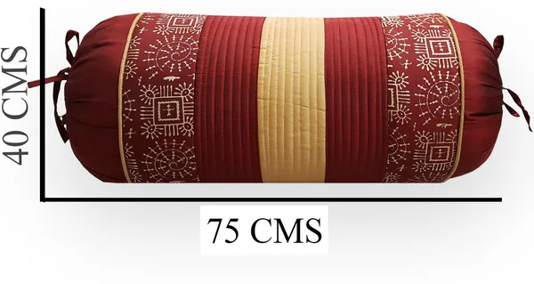 Stuff_N'_Fluff_Dupion_Silk_Bolsters_Cover_(40_Cm*75_Cm,_Pack_Of_2,_Red)
