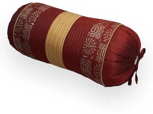 Stuff_N'_Fluff_Dupion_Silk_Bolsters_Cover_(40_Cm*75_Cm,_Pack_Of_2,_Red)