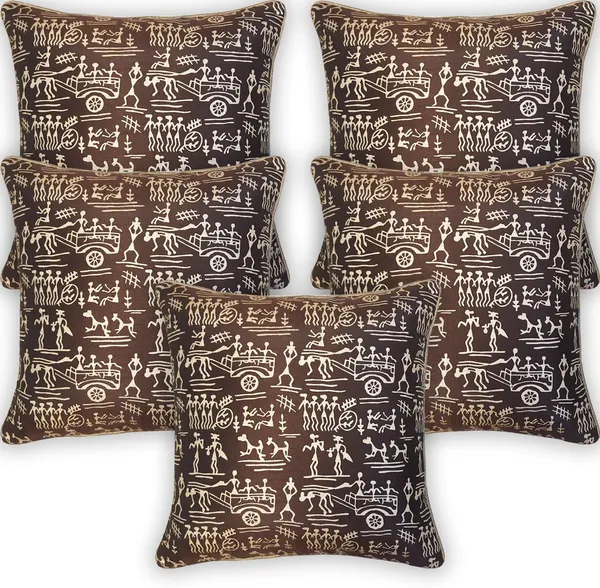 Stuff_N'_Fluff_Dupion_Silk_Cushions_Cover_(40_Cm*40_Cm,_Pack_Of_5,_Brown)