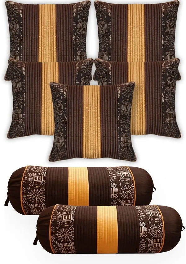 Gifts_Island_Dupion_Silk_Cushions_&_Bolsters_Cover_(40_Cm*75_Cm,_Pack_Of_7,_Brown)