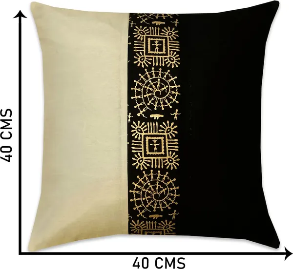 Stuff_N'_Fluff_Dupion_Silk_Cushions_&_Bolsters_Cover_(40_Cm*75_Cm,_Pack_Of_7,_Black,_Beige)
