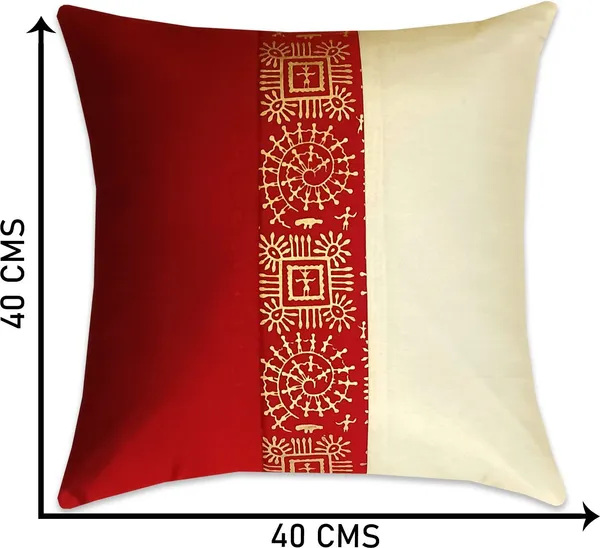 Stuff_N'_Fluff_Dupion_Silk_Cushions_&_Bolsters_Cover_(40_Cm*75_Cm,_Pack_Of_7,_Red,_Beige)