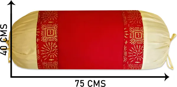 Stuff_N'_Fluff_Dupion_Silk_Cushions_&_Bolsters_Cover_(40_Cm*75_Cm,_Pack_Of_7,_Red,_Beige)