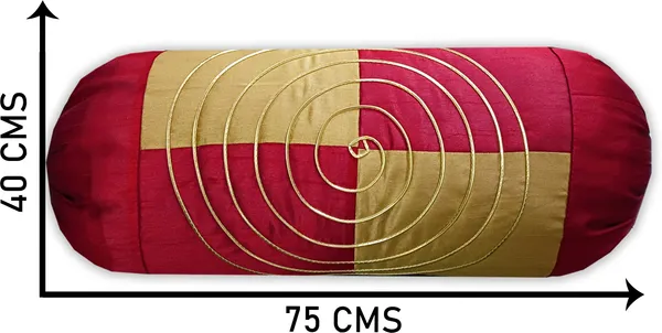 Stuff_N'_Fluff_Dupion_Silk_Cushions_&_Bolsters_Cover_(75_Cm*40_Cm,_Pack_Of_7,_Gold,_Maroon)
