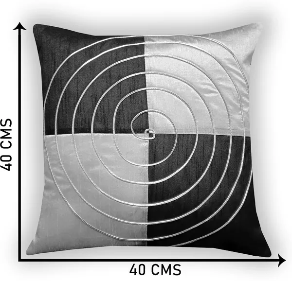 Stuff_N'_Fluff_Dupion_Silk_Cushions_&_Bolsters_Cover_(75_Cm*40_Cm,_Pack_Of_7,_Black,_Silver)