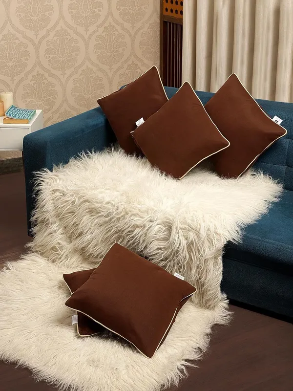 Stuff_N'_Fluff_Polycotton,_Velvet_Cushions_Cover_(40_Cm*40_Cm,_Pack_Of_5,_Brown)