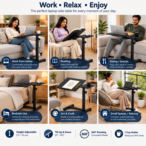 GI®_Adjustable_Laptop_Table_with_360°_Concealed_Wheels_for_Sofa_&_Bed_with_Cup_Holder,_Portable_Table_for_Home,_Ergonomic_Height_Adjustable_Study_Desk,_Tilting_Laptop_Stand_for_Reading,_Dining_(Black)