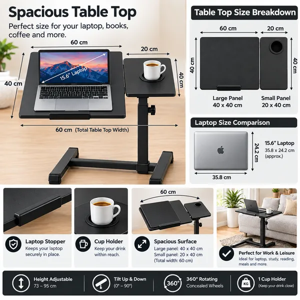 GI®_Adjustable_Laptop_Table_with_360°_Concealed_Wheels_for_Sofa_&_Bed_with_Cup_Holder,_Portable_Table_for_Home,_Ergonomic_Height_Adjustable_Study_Desk,_Tilting_Laptop_Stand_for_Reading,_Dining_(Black)