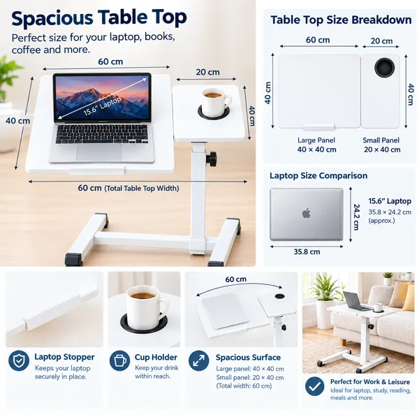 GI®_Adjustable_Laptop_Table_with_360°_Concealed_Wheels_for_Sofa_&_Bed_with_Cup_Holder,_Portable_Table_for_Home,_Ergonomic_Height_Adjustable_Study_Desk,_Tilting_Laptop_Stand_for_Reading,_Dining_(White)
