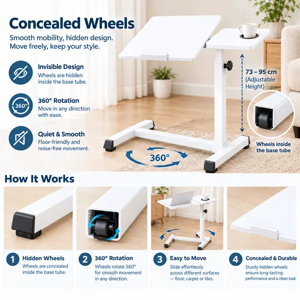 GI®_Adjustable_Laptop_Table_with_360°_Concealed_Wheels_for_Sofa_&_Bed_with_Cup_Holder,_Portable_Table_for_Home,_Ergonomic_Height_Adjustable_Study_Desk,_Tilting_Laptop_Stand_for_Reading,_Dining_(White)