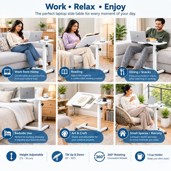 GI®_Adjustable_Laptop_Table_with_360°_Concealed_Wheels_for_Sofa_&_Bed_with_Cup_Holder,_Portable_Table_for_Home,_Ergonomic_Height_Adjustable_Study_Desk,_Tilting_Laptop_Stand_for_Reading,_Dining_(White)