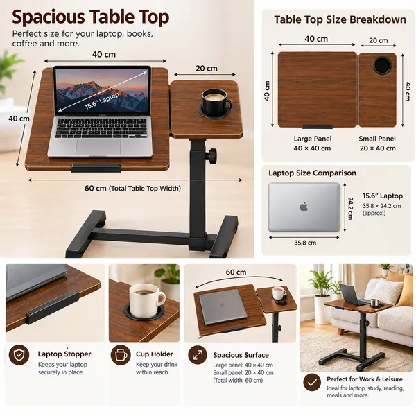 GI®_Adjustable_Laptop_Table_with_360°_Concealed_Wheels_for_Sofa_&_Bed_with_Cup_Holder,_Portable_Table_for_Home,_Ergonomic_Height_Adjustable_Study_Desk,_Tilting_Laptop_Stand_for_Reading_(Walnut_Brown)
