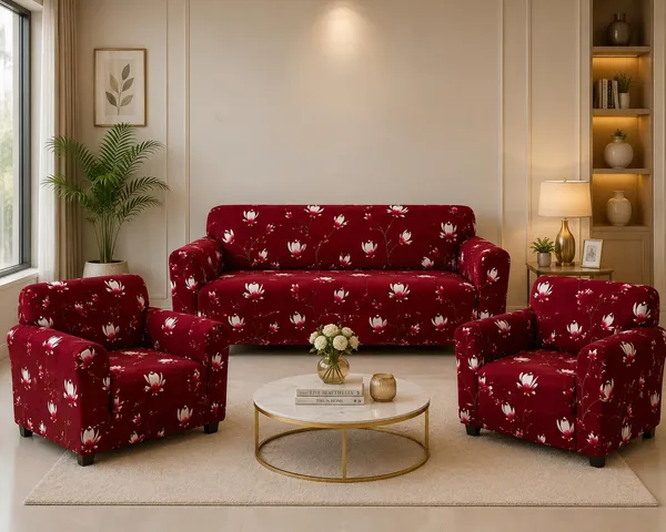 Gifts_Island_Polyester_3+1+1_Seater_Sofa_Abstract_Cover_Pack_of_3_Maroon_Floral