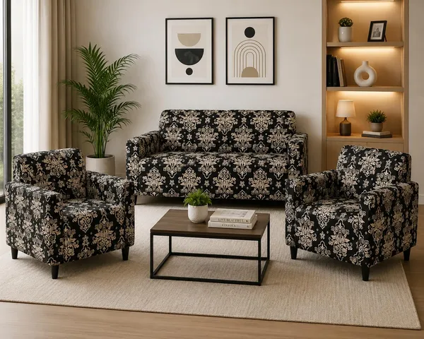 Gifts_Island_Polyester_3+1+1_Seater_Sofa_Abstract_Cover_Pack_of_3_(Black_Damask)