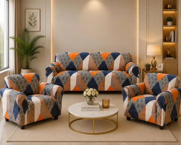 Gifts_Island_Polyester_3+1+1_Seater_Sofa_Abstract_Cover_Pack_of_3_(Orange_Prism)