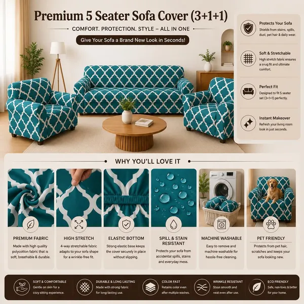 Gifts_Island_Polyester_3+1+1_Seater_Sofa_Abstract_Cover_Pack_of_3_(_Teal_Diamond)