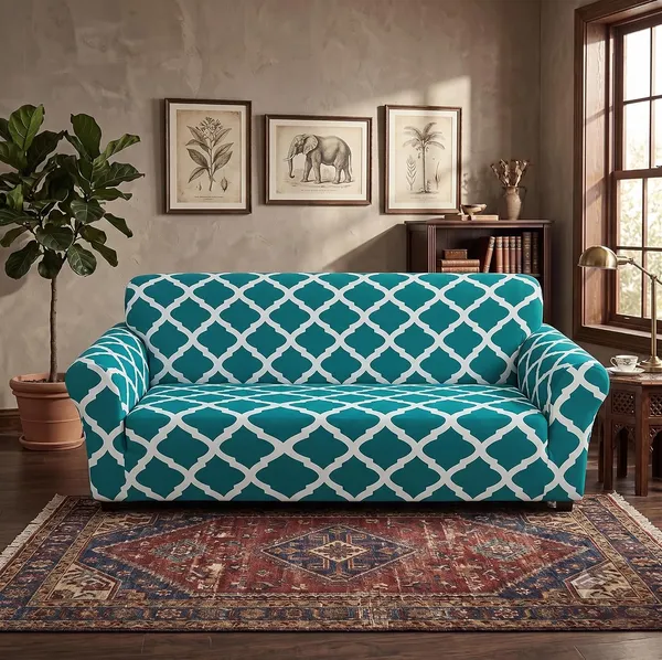 Gifts_Island_Polyester_3+1+1_Seater_Sofa_Abstract_Cover_Pack_of_3_(_Teal_Diamond)