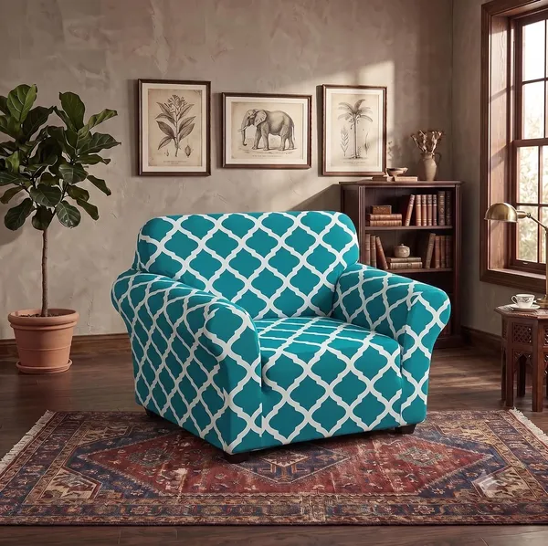 Gifts_Island_Polyester_3+1+1_Seater_Sofa_Abstract_Cover_Pack_of_3_(_Teal_Diamond)