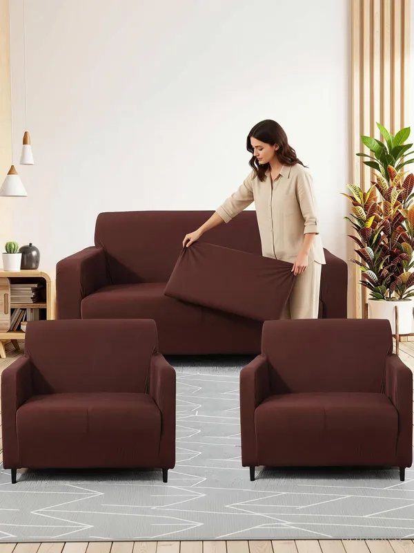 Gifts_Island_Polyester_3+1+1_Seater_Sofa_Plain_Cover_(Pack_Of_3_Brown_Plain)