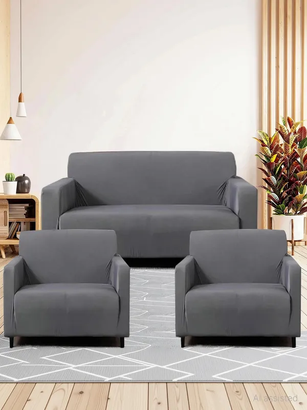 Gifts_Island_Polyester_3+1+1_Seater_Sofa_Plain_Cover_(Pack_Of_3_Grey)