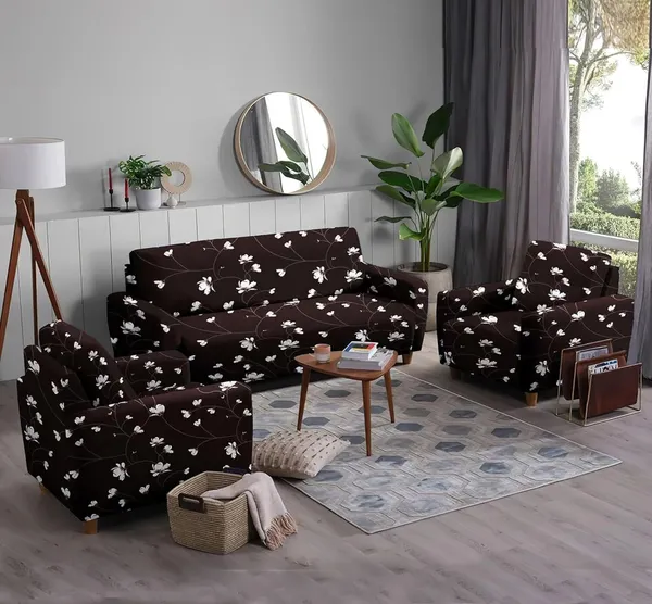 Gifts_Island_Polyester_3+1+1_Seater_Sofa_Floral_Cover_(Pack_Of_3_Brown)