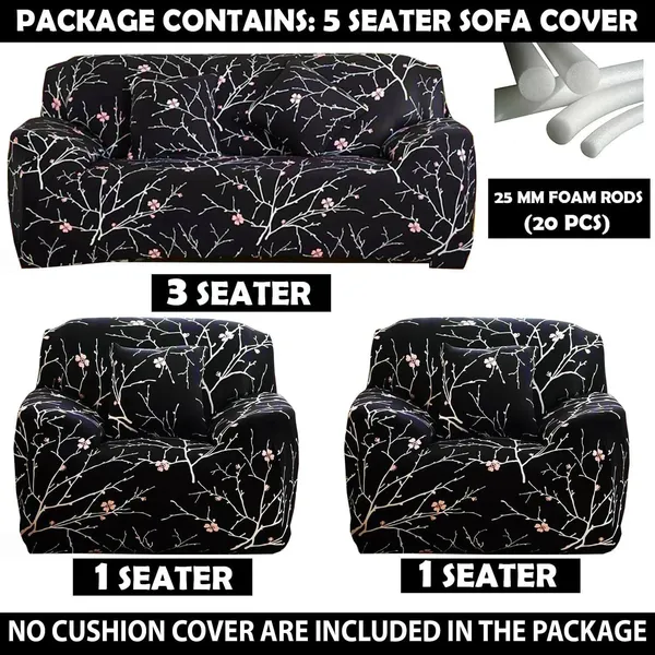 Gifts_Island_Polyester_3+1+1_Seater_Sofa_Floral_Cover_(Pack_Of_3_Black_Stem)