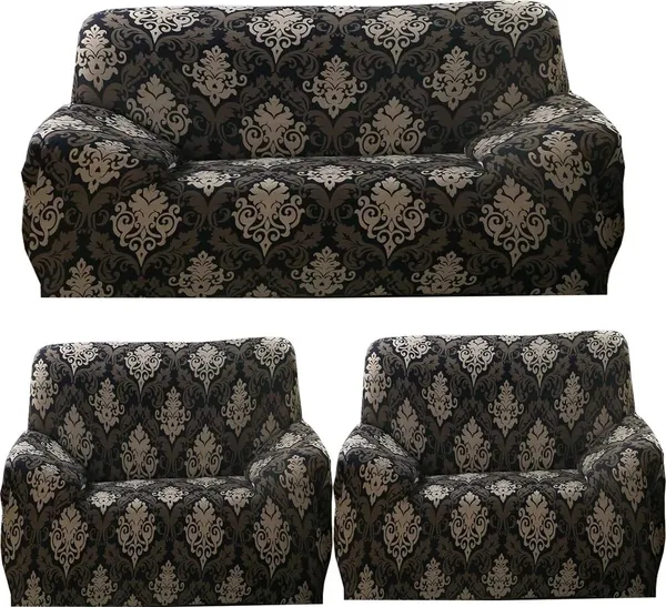 Gifts_Island_Polyester_3+1+1_Seater_Sofa_Damask_Cover_(Pack_Of_3_Brown_Damas)