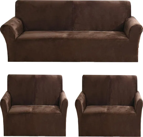 Gifts_Island_Velvet_3+1+1_Seater_Sofa_Plain_Cover_(Pack_Of_3_Brown)