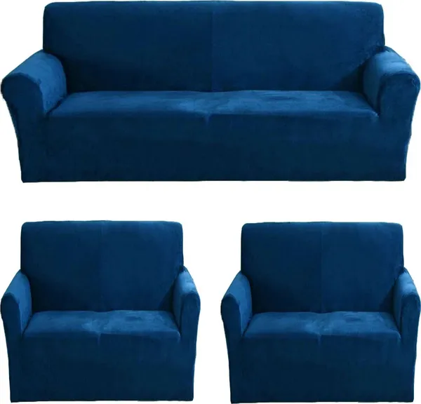Gifts_Island_Velvet_3+1+1_Seater_Sofa_Plain_Cover_(Pack_Of_3_Airforce_Blue)