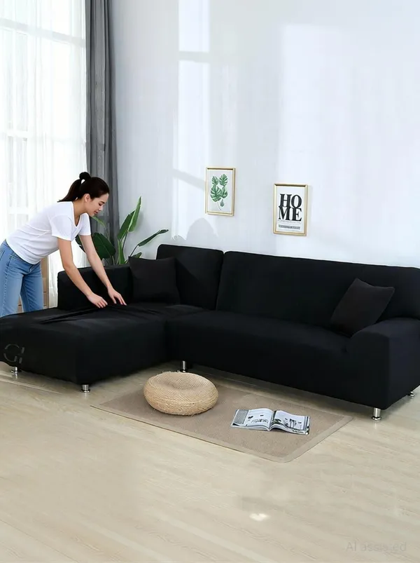 Gifts_Island_Polyester_3+3_Seater_L-Shape_Sofa_Plain_Cover_(Pack_Of_2_Black)