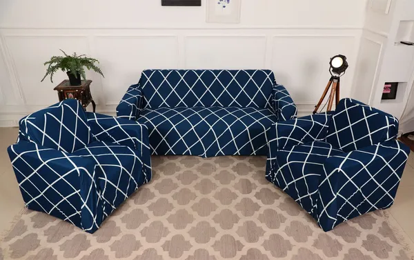 Gifts_Island_Polyester_3+1+1_Seater_Sofa_Checkered_Cover_(Pack_Of_3_Blue)