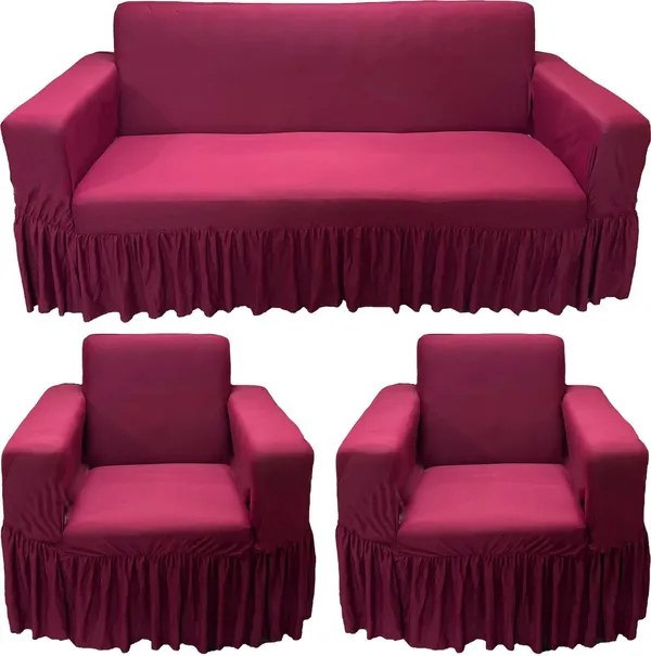 Gifts_Island_Polycotton_3+1+1_Seater_Sofa_Plain_Cover_(Pack_Of_3_Maroon_Plain_Non-Slip_Stretchable_Elastic_360°_Frill_Sofa_Cover_(3+1+1_Seater)|)