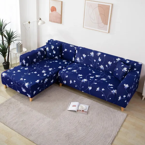 Gifts_Island_Polyester_3+3_Seater_L-Shape_Sofa_Floral_Cover_(Pack_Of_2_Navy)
