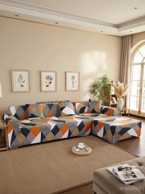 Gifts_Island_Polyester_3+3_Seater_L-Shape_Sofa_Abstract_Cover_(Pack_Of_2_Orange_Prism)