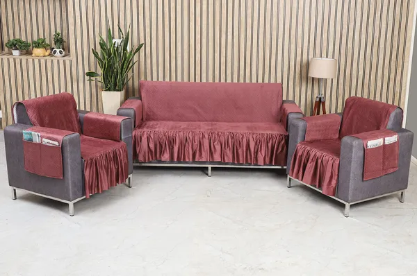 Gifts_Island_Velvet_3+1+1_Seater_Sofa_Checkered_Cover_(Pack_Of_3_Soft_Velvet_Rose_Pink_Quilted_Frill_5_Seater_Sofa_Cover_With_Pocket_Arms)