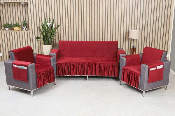 Gifts_Island_Velvet_3+1+1_Seater_Sofa_Checkered_Cover_(Pack_Of_3_Soft_Velvet_Maroon_Quilted_Frill_5_Seater_Sofa_Cover_With_Pocket_Arms)