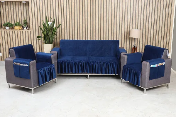 Gifts_Island_Velvet_3+1+1_Seater_Sofa_Checkered_Cover_(Pack_Of_3_Soft_Velvet_Navy_Blue_Quilted_Frill_5_Seater_Sofa_Cover_With_Pocket_Arms)