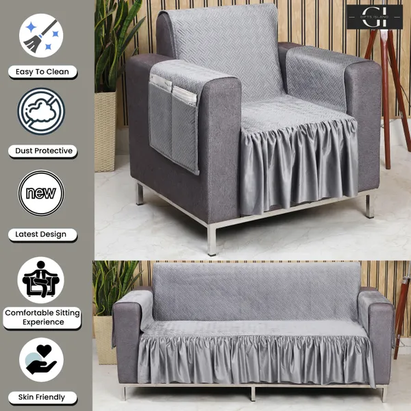 Gifts_Island_Velvet_3+1+1_Seater_Sofa_Checkered_Cover_(Pack_Of_3_Soft_Velvet_Silver_Quilted_Frill_5_Seater_Sofa_Cover_With_Pocket_Arms)