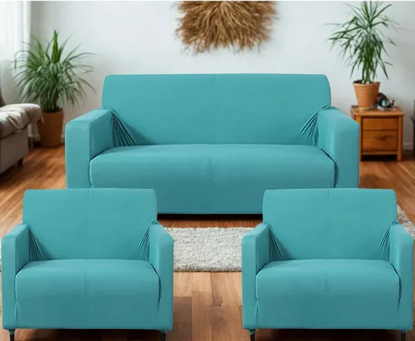 Gifts_Island_Polyester_3+1+1_Seater_Sofa_Plain_Cover_(Pack_Of_3_Teal_Blue)